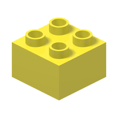 DUPLO BRICK 2X2 · Cool Yellow (réf. BrickLink Bright Light Yellow)