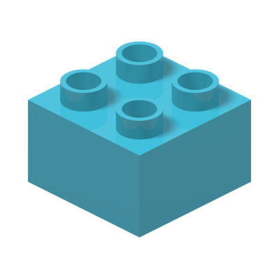 DUPLO BRICK 2X2 · Medium Azur (réf. BrickLink Medium Azure)