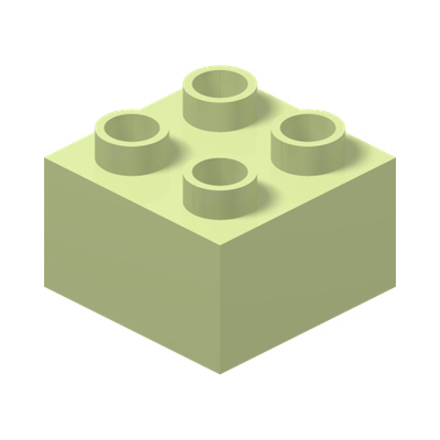DUPLO BRICK 2X2 · Spring Yellowish Green (réf. BrickLink Yellowish Green)