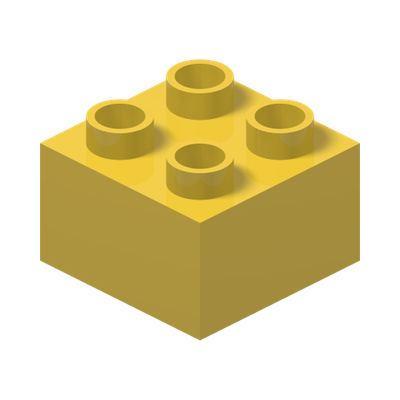 DUPLO BRICK 2X2 · Bright Yellow (réf. BrickLink Yellow)