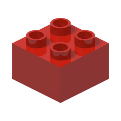 DUPLO BRICK 2X2 · Bright Red (réf. BrickLink Red)