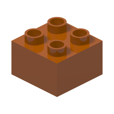 DUPLO BRICK 2X2 · Dark Orange (réf. BrickLink Dark Orange)
