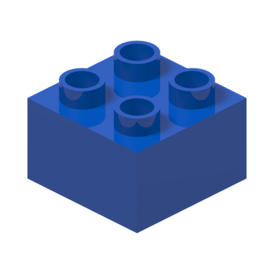 DUPLO BRICK 2X2 · Bright Blue (réf. BrickLink Blue)