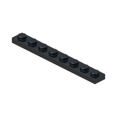 PLATE 1X8 · Black (réf. BrickLink Black)