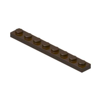 PLATE 1X8 · Dark Brown (réf. BrickLink Dark Brown)