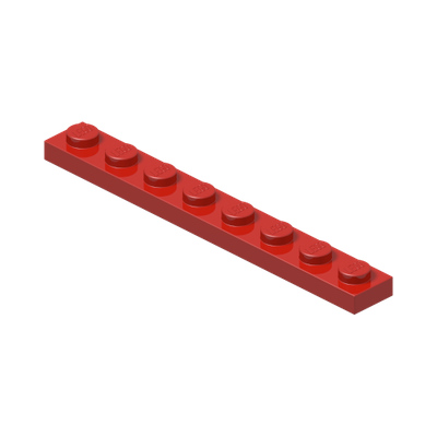 PLATE 1X8 · Bright Red (réf. BrickLink Red)