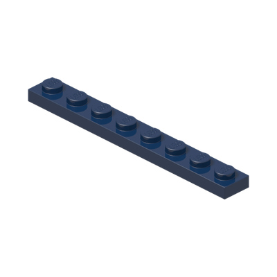 PLATE 1X8 · Earth Blue (réf. BrickLink Dark Blue)