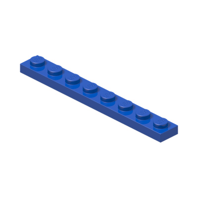 PLATE 1X8 · Bright Blue (réf. BrickLink Blue)