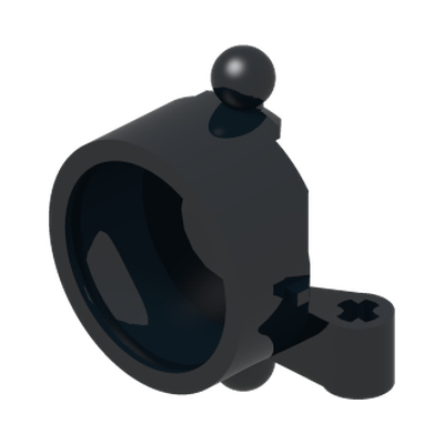 Technic, Steering Axle with 2 Axle Holes and 2 Tow Ball Arms with Dark Bluish Gray Wheel Hub · LEGO 6459445 (réf. BrickLink 3468c01) · Couleur BrickLink : Black