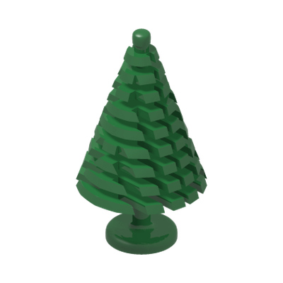 Plant, Tree Pine Large 4 x 4 x 6 2/3 · LEGO 6248463 (réf. BrickLink 3471) · Dark Green (réf. BrickLink Green)