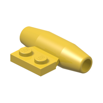 Engine, Smooth Small, 1 x 2 Side Plate with Axle Holders · LEGO 4100560 (réf. BrickLink 3475b) · Couleur BrickLink : Yellow