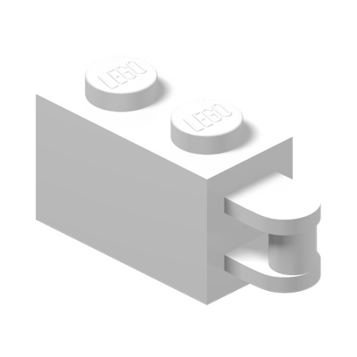 BRICK 1X2, W/ 3.2 SHAFT, VERT. END · LEGO 6198933 (réf. BrickLink 34816) · White (réf. BrickLink White)
