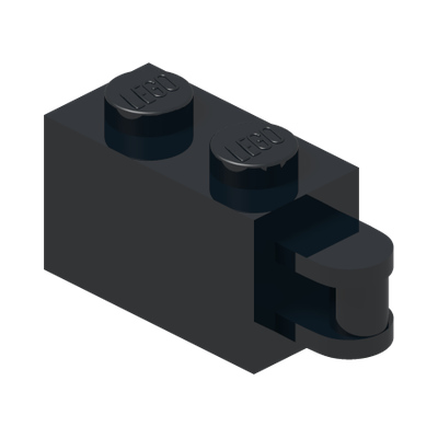 BRICK 1X2, W/ 3.2 SHAFT, VERT. END · Black (réf. BrickLink Black)