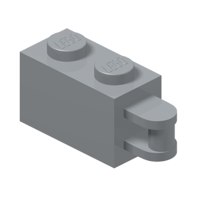 BRICK 1X2, W/ 3.2 SHAFT, VERT. END · Medium Stone Grey (réf. BrickLink Light Bluish Gray)