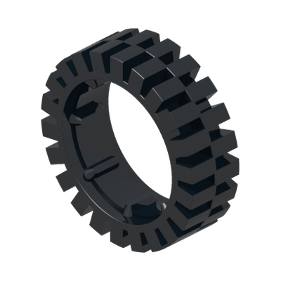 Tire 24mm D. x 8mm Offset Tread - Interior Ridges · LEGO 348326 (réf. BrickLink 3483) · Couleur BrickLink : Black