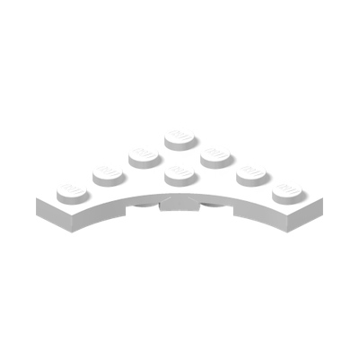 PLATE 4X4, W/ ARCH · LEGO 6254335 (réf. BrickLink 35044) · White (réf. BrickLink White)