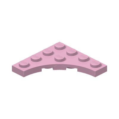Plate, Modified 4 x 4 with 3 x 3 Curved Cutout · Light Purple (réf. BrickLink Bright Pink)
