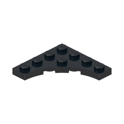 PLATE 4X4, W/ ARCH · Black (réf. BrickLink Black)