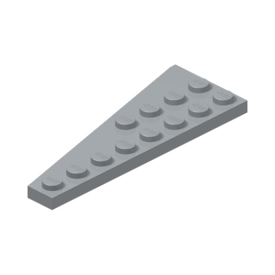 RIGHT PLATE 3X8 DEG. 14 · LEGO 6448327 (réf. BrickLink 3545) · Medium Stone Grey (réf. BrickLink Light Bluish Gray)