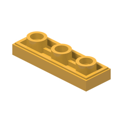 Tile, Modified 1 x 3 Inverted with Hole · Couleur BrickLink : Bright Light Orange