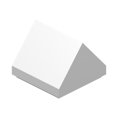 ROOF TILE 1X1, DEG. 45, W/O KNOBS · LEGO 6286834 (réf. BrickLink 35464) · White (réf. BrickLink White)