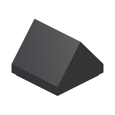 ROOF TILE 1X1, DEG. 45, W/O KNOBS · Black (réf. BrickLink Black)