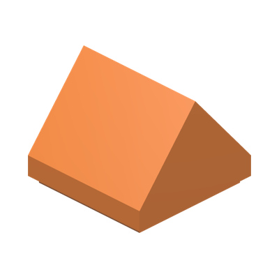 ROOF TILE 1X1, DEG. 45, W/O KNOBS · Bright Orange (réf. BrickLink Orange)
