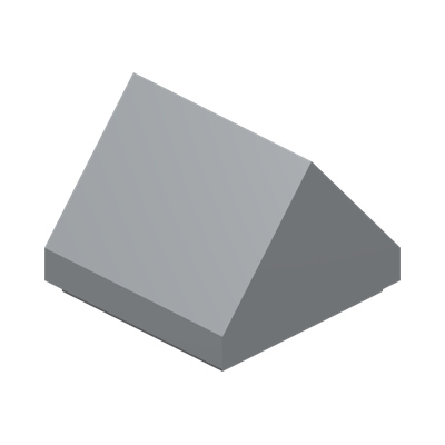 ROOF TILE 1X1, DEG. 45, W/O KNOBS · Medium Stone Grey (réf. BrickLink Light Bluish Gray)