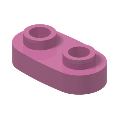 PLATE 1X2, ROUNDED, NO. 1 · Bright Purple (réf. BrickLink Dark Pink)