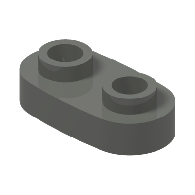 PLATE 1X2, ROUNDED, NO. 1 · Dark Stone Grey (réf. BrickLink Dark Bluish Gray)