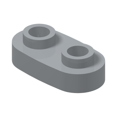 PLATE 1X2, ROUNDED, NO. 1 · Medium Stone Grey (réf. BrickLink Light Bluish Gray)