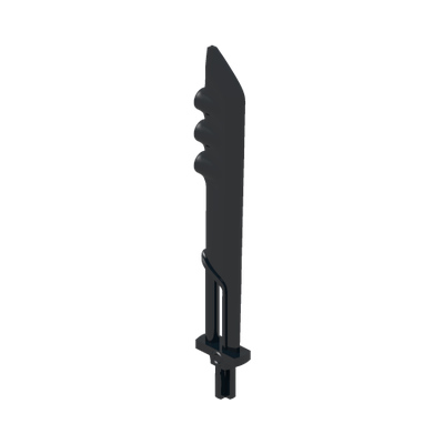 Large Figure Weapon, Blade with 3 Bar Holders and Axle · LEGO 6213660 (réf. BrickLink 35633) · Couleur BrickLink : Black