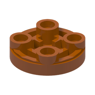 TILE, 2X2, INV., ROUND · LEGO 6508099 (réf. BrickLink 3567) · Dark Orange (réf. BrickLink Dark Orange)