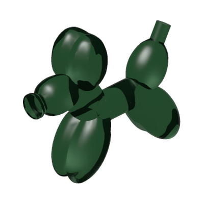 Minifigure, Utensil Balloon Animal, Dog · LEGO 6223563 (réf. BrickLink 35692) · Tr. Green (réf. BrickLink Trans-Green)