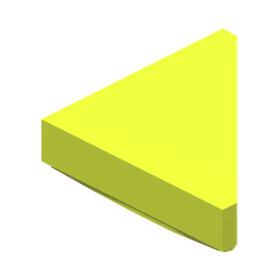 TILE 2X2, W/ DEG. 45 CUT · Vibrant Yellow (réf. BrickLink Neon Yellow)