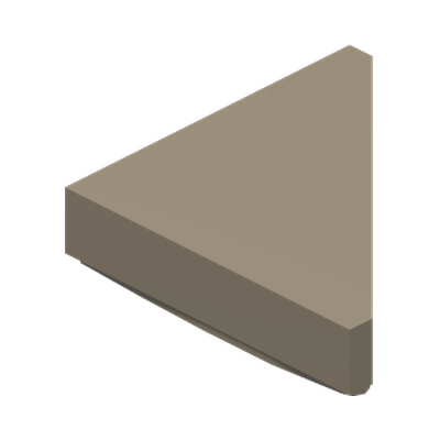 TILE 2X2, W/ DEG. 45 CUT · Sand Yellow (réf. BrickLink Dark Tan)