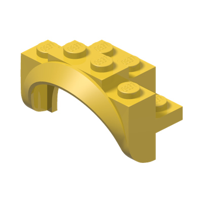 Vehicle, Mudguard 4 x 2 1/2 x 2 with Arch Round, Solid Studs, and Rounded Legs · LEGO 6252538 (réf. BrickLink 35789) · Couleur BrickLink : Yellow