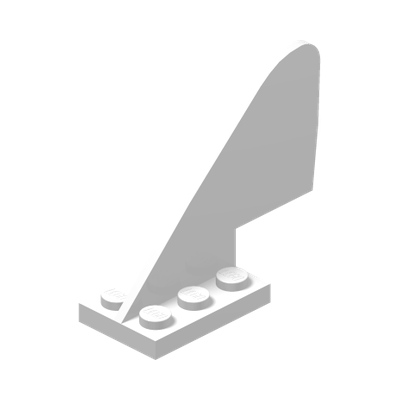 Tail with Rounded Top · Réf. BrickLink 3587 · Couleur BrickLink : White