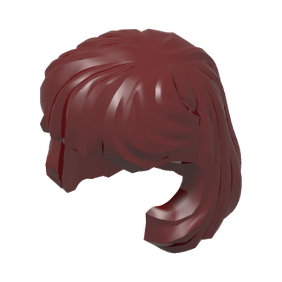 Minifigure, Hair Female Mid-Length Combed Behind Ear · LEGO 6448730 (réf. BrickLink 36037) · Couleur BrickLink : Dark Red