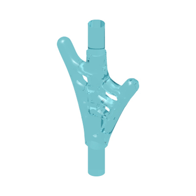 Minifigure, Weapon Web Effect, Branched with Bar Ends · LEGO 6326582 (réf. BrickLink 36083f) · Couleur BrickLink : Trans-Light Blue