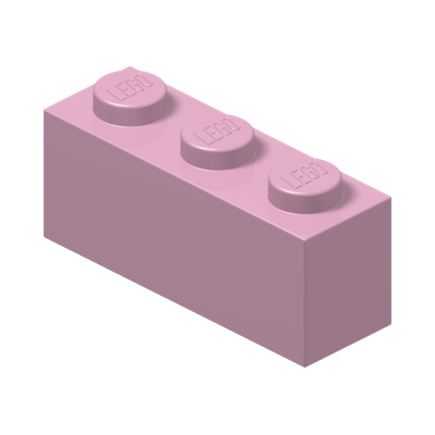 BRICK 1X3 · Light Purple (réf. BrickLink Bright Pink)