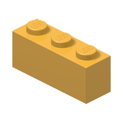 BRICK 1X3 · Flame Yellowish Orange (réf. BrickLink Bright Light Orange)