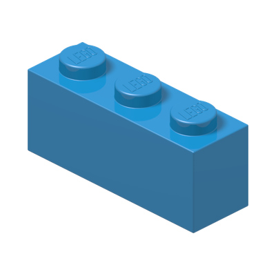 BRICK 1X3 · Dark Azur (réf. BrickLink Dark Azure)