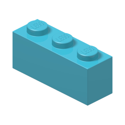BRICK 1X3 · Medium Azur (réf. BrickLink Medium Azure)