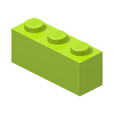 BRICK 1X3 · Bright Yellowish Green (réf. BrickLink Lime)