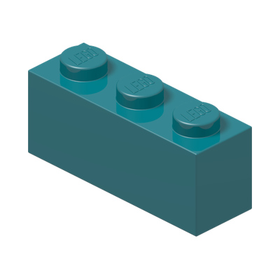 BRICK 1X3 · Bright Bluish Green (réf. BrickLink Dark Turquoise)
