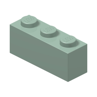 BRICK 1X3 · Sand Green (réf. BrickLink Sand Green)