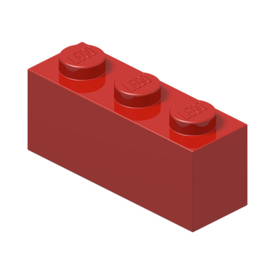 BRICK 1X3 · Bright Red (réf. BrickLink Red)
