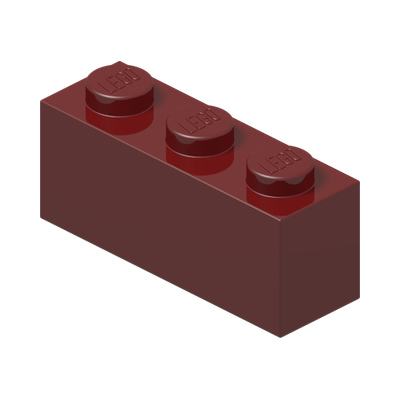 BRICK 1X3 · New Dark Red (réf. BrickLink Dark Red)