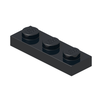 PLATE 1X3 · Black (réf. BrickLink Black)